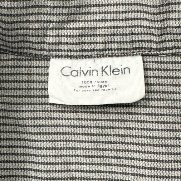 Calvin Klein Men’s Gray Striped Button-Up Lightweight Shirt Jacket Size L - Picture 9 of 9